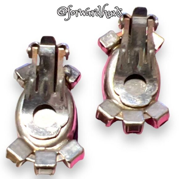 Vintage Dichroic Glass Clip-On Earrings – Striking Mid-Century Design - Picture 8 of 10